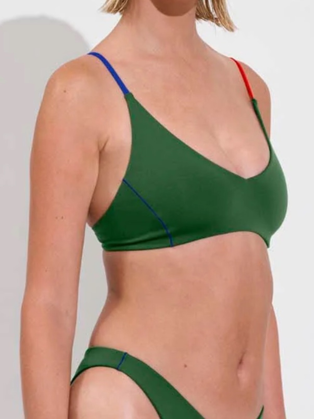 LEFT ON FRIDAY X CLARE V SUNDAY TOP GREEN/RED/BLUE - L